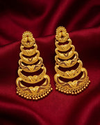 Aarvika 1.5GM Gold Forming Traditional Layered 1.5 GM Gold Forming Dangle Earrings – full set