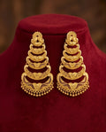Aarvika 1.5GM Gold Forming Traditional Layered 1.5 GM Gold Forming Dangle Earrings – front view