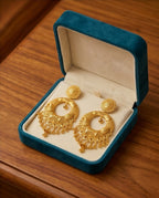 Aarvika 1.5GM Gold Forming Traditional 1.5 GM Gold Forming Filigree Chandbali Earrings – back view