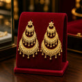 Aarvika 1.5GM Gold Forming Layered Chandbali 1.5 GM Gold Forming Earrings – front view