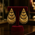 Aarvika 1.5GM Gold Forming Layered Filigree 1.5 GM Gold Forming Chandbali Earrings – front view