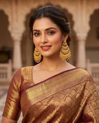 Aarvika 1.5GM Gold Forming Layered Filigree 1.5 GM Gold Forming Chandbali Earrings – close-up detail