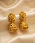 Aarvika Traditional Temple-Inspired Designer Gold-Tone Jhumka Earrings