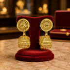 Aarvika Traditional Gold-Tone Filigree Jhumka Earrings