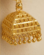Aarvika Traditional Gold-Tone Filigree Jhumka Earrings