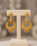 Aarvika Gold-Tone Traditional Heart Motif Chandbali Earrings