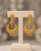 Aarvika Gold-Tone Traditional Heart Motif Chandbali Earrings