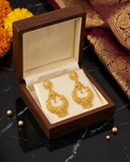 Aarvika Gold-Tone Traditional Heart Motif Chandbali Earrings