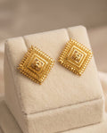 Aarvika Gold-Tone Floral Geometric Stud Earrings