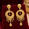 Aarvika Gold-Tone Filigree Chandbali Drop Earrings