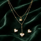 Aarvika Heart Lock Necklace Set