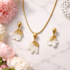Aarvika Gold-Plated Resin Floral Pendant Set
