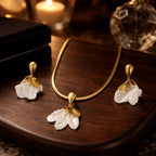 Aarvika Gold-Plated Resin Floral Pendant Set