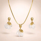 Aarvika Gold-Plated Resin Floral Pendant Set