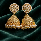 Aarvika Traditional Pearl Jhumka Earrings