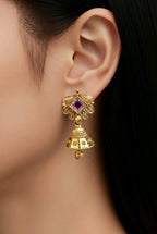 Aarvika Traditional Stone Stud Jhumka Earrings