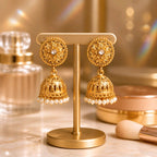 Aarvika Floral Pearl Jhumka Earrings