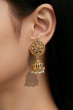 Aarvika Floral Pearl Jhumka Earrings