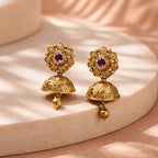 Aarvika Stone Floral Jhumka Earrings