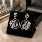 Aarvika American Diamond Teardrop Dangle Earrings