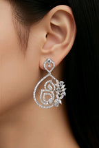 Aarvika American Diamond Teardrop Dangle Earrings