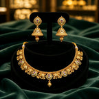 Aarvika Heritage Temple Necklace Set – model wearing