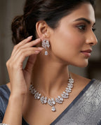 Aarvika Premium AD Crystal Necklace Set