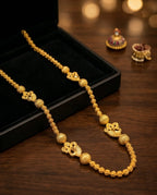 Aarvika Peacock Motif 1.5 GM Gold Forming Long Chain Necklace