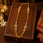 Aarvika Peacock Motif 1.5 GM Gold Forming Long Chain Necklace