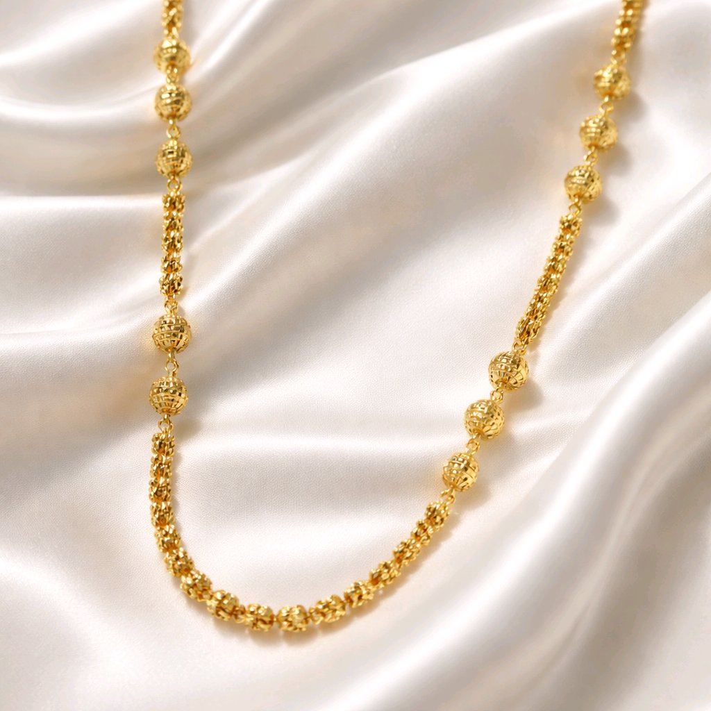 Aarvika Traditional 1.5 GM Gold Forming Beaded Ethnic Long Chain