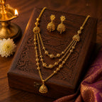 Aarvika 1.5 GM Gold Forming Long chain Necklace Set