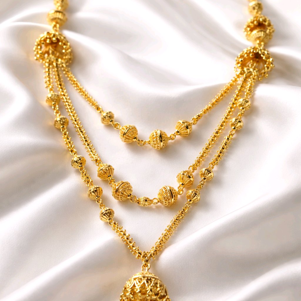Aarvika 1.5 GM Gold Forming Long chain Necklace Set