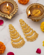 Aarvika Traditional Layered 1.5 GM Gold Forming Dangle Earrings