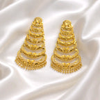 Aarvika Traditional Layered 1.5 GM Gold Forming Dangle Earrings