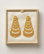 Aarvika Traditional Layered 1.5 GM Gold Forming Dangle Earrings