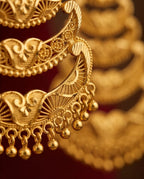 Aarvika Traditional Layered 1.5 GM Gold Forming Dangle Earrings