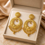 Aarvika Traditional 1.5 GM Gold Forming Filigree Chandbali Earrings