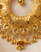 Aarvika Traditional 1.5 GM Gold Forming Filigree Chandbali Earrings