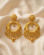 Aarvika Traditional 1.5 GM Gold Forming Filigree Chandbali Earrings
