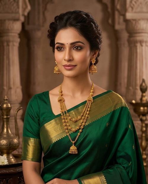 Aarvika 1.5GM Gold Forming 1.5 GM Gold Forming Long chain Necklace Set – close-up detail