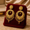 Aarvika 1.5GM Gold Forming Traditional 1.5 GM Gold Forming Filigree Chandbali Earrings – front view