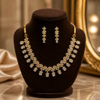 Aarvika Luxury AD Floral Necklace Set
