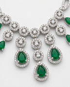 Aarvika Premium Green AD Necklace Set