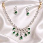 Aarvika Premium Green AD Necklace Set