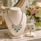 Aarvika Premium Green AD Necklace Set