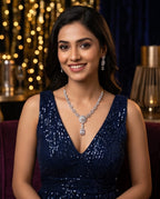 Aarvika Premium Silver AD Necklace Set