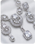 Aarvika Premium Silver AD Necklace Set