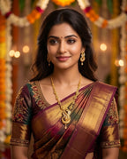 Aarvika Peacock Design Gold-Plated Pendant Necklace Set