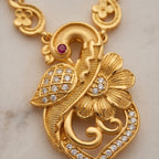 Aarvika Peacock & Floral Pendant Necklace Set