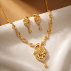 Aarvika Peacock & Floral Pendant Necklace Set